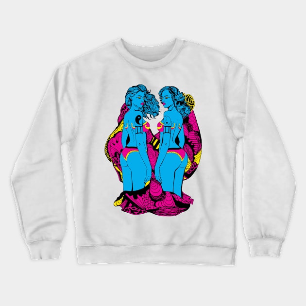 CMYK Gemini Beauty Crewneck Sweatshirt by kenallouis